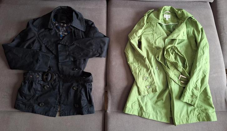 2 jassen maat M en 38, Kleding | Dames, Jassen | Zomer, Gedragen, Maat 38/40 (M), Zwart, Ophalen