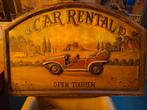 Houten vintage kader CAR RENTAL, Antiek en Kunst, Antiek | Wandborden en Tegels, Ophalen