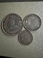 100-200 en 500 frank Mohammed V Marokko, Zilver, Losse munt