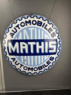origineel Mathis automobiles 1920 bol emaille reclamebord, Enlèvement ou Envoi, Utilisé, Panneau publicitaire