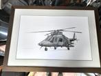 Potlood tekening Agusta helicopter door Dimitri Verdoodt, Enlèvement ou Envoi