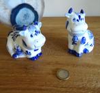 Blue Delft, koetjes: handbeschilderd peper en zout setje, Antiek en Kunst, Ophalen of Verzenden