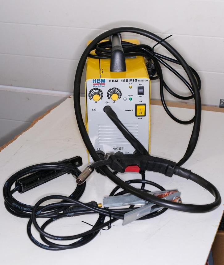 HBM 155 MIG Inverter lasapparaat, Doe-het-zelf en Bouw, Gereedschap | Lasapparaten, Zo goed als nieuw, Inverter, 150 tot 250 ampère