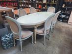 Imperial style eettafel met 6 bijpassende stoelen, Huis en Inrichting, Tafels | Eettafels, Ophalen, 50 tot 100 cm, Zo goed als nieuw