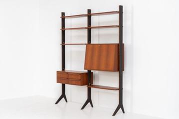 Prachtige modulaire vintage wandkast / roomdivider beschikbaar voor biedingen