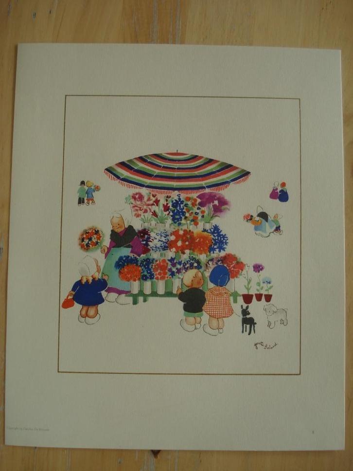 Illustraties Josette Boland, Verzamelen, Foto's en Prenten, Zo goed als nieuw, Prent, Kind, 1960 tot 1980, Ophalen of Verzenden