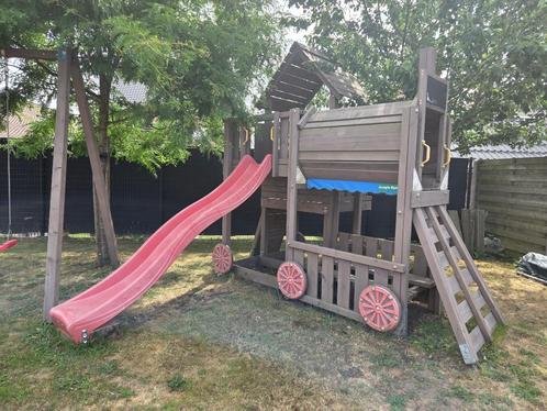 speeltoren Jungle Jim Trein met tunnel - uniek, Kinderen en Baby's, Speelgoed | Buiten | Speeltoestellen, Gebruikt, Glijbaan, Klimwand