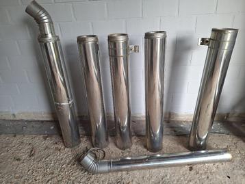 Dubbelwandige rookafvoerbuizen voor gas, Inox, 80 mm ou plus, Buse droite, 4 à 6 mètres