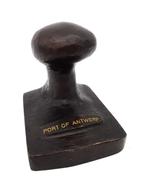 SOUVENIER ANTWERPEN PORT BOLDER BRONS PRESSE PAPIER, Ophalen of Verzenden