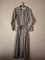 Vintage Stijl Maxi Jurk met Grafische Print - Maat S/M, Kleding | Dames, Wit, Ophalen of Verzenden, Maat 36 (S), Gedragen