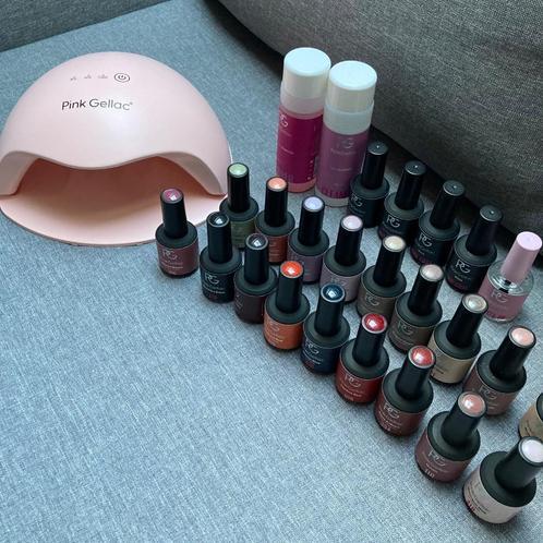 Pink Gellac - complete set met veel kleuren, Handtassen en Accessoires, Uiterlijk | Cosmetica en Make-up, Nieuw, Make-up, Handen en Nagels