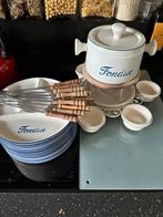 Fondue set compleet met met borden en vorkjes, Huis en Inrichting, Keuken | Servies, Bord(en), Gebruikt, Ophalen