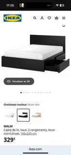 Bed 140x200, Ophalen, Gebruikt, Zwart, Tweepersoons