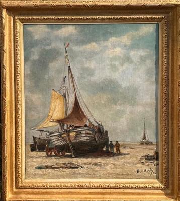 Olie schilderij op doek gesigneerd  beschikbaar voor biedingen