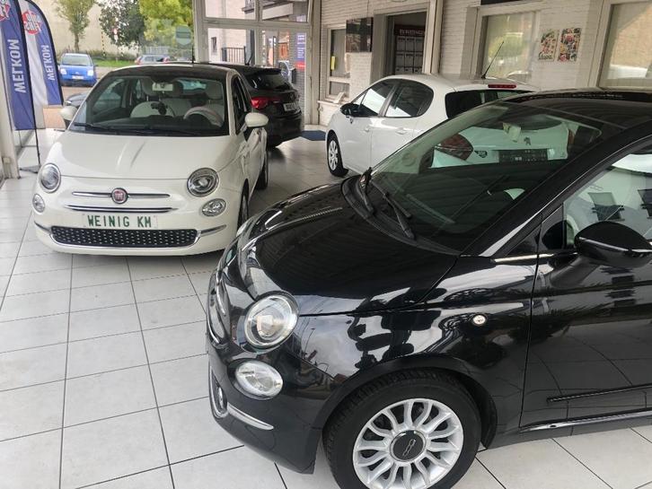 Zwarte en witte Fiat 500 1.2 Lounge Nav, Auto's, Fiat, Bedrijf, Te koop, ABS, Airbags, Airconditioning, Apple Carplay, Bluetooth
