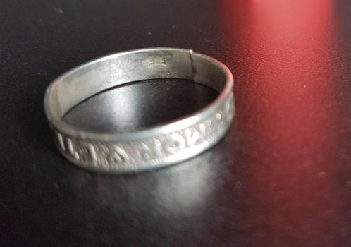Zilveren Ring 925 zilver Amor Eterno ringmaat 21 mm, Handtassen en Accessoires, Ringen, Gebruikt, Dame of Heer, 20 of groter, Zilver