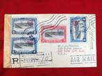 WO II : El Salvador : gecensureerde omslag - luchtpost 1944, Postzegels en Munten, Verzenden, Zuid-Amerika