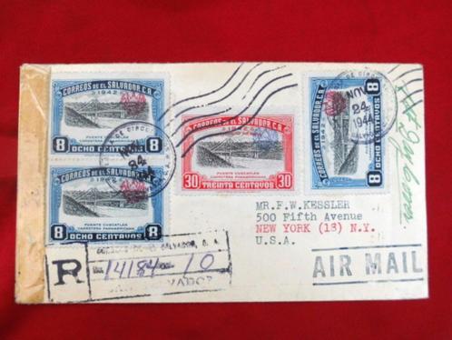 WO II : El Salvador : gecensureerde omslag - luchtpost 1944, Postzegels en Munten, Postzegels | Amerika, Zuid-Amerika, Verzenden