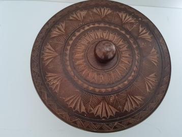 mooi houten rond kistje/juwelenkistje/ snuisterijdoosje beschikbaar voor biedingen
