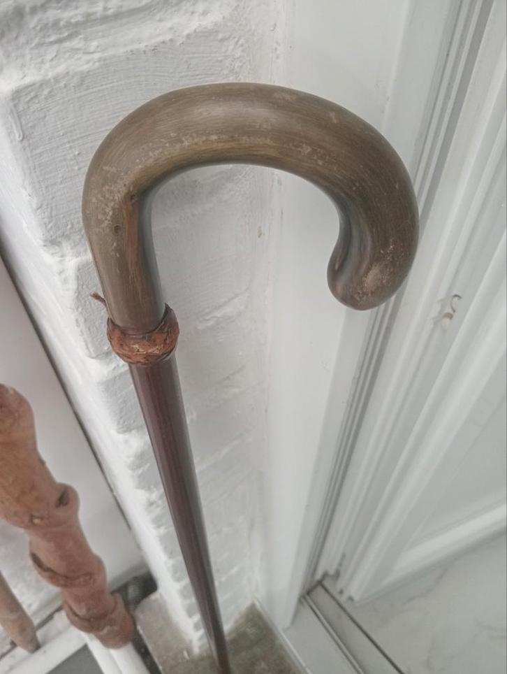 Canne pommeau en corne 83.5 cm, Divers, Bâtons de marche, Enlèvement ou Envoi