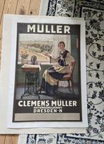 Müller Clemens Müller A.G. Dresden - linen backed - 77, Ophalen, Rechthoekig Staand, Zo goed als nieuw, Canvas of Doek