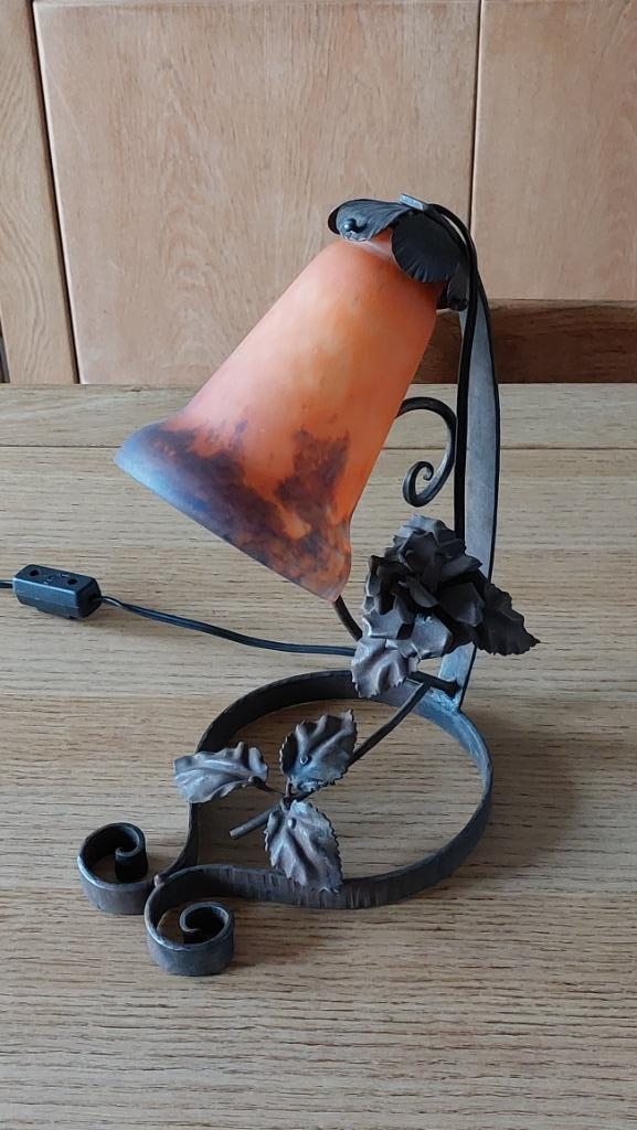 Smeedijzeren tafellamp art-decostijl, Antiek en Kunst, Antiek | Woonaccessoires, Ophalen of Verzenden