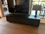 TV-kast van Kelchtermans – mat zwart glas, 175 cm breed, Ophalen, Zo goed als nieuw, Glas
