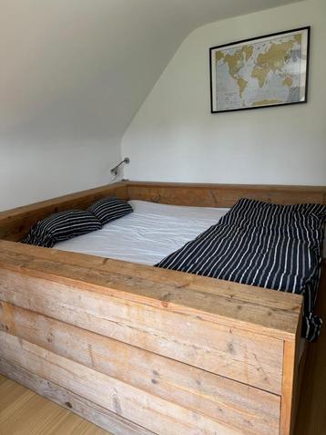 King Size Bed, Beige, Enlèvement, Utilisé, Deux personnes