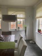 Mooie grote booglamp, ecru/taupe., Ophalen, Zo goed als nieuw, Metaal, 200 cm of meer