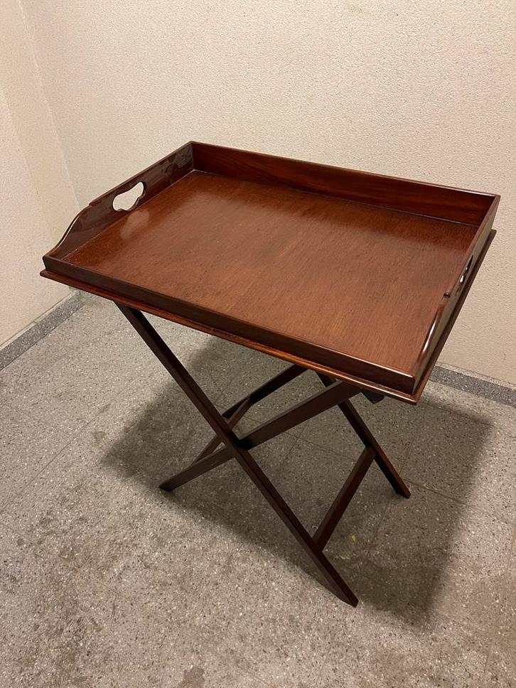 Bijzettafel, buttlertray met dienblad, Huis en Inrichting, Woonaccessoires | Dienbladen, Gebruikt, Hout, Rechthoekig, Ophalen