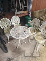 Zwaar gietijzeren tuinsetje, 4 stoelen en tafel, Enlèvement