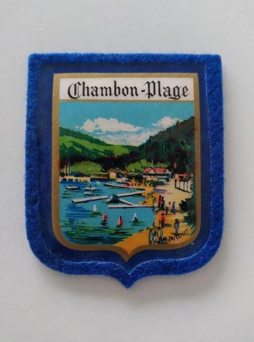 Vintage Ecusson / Patch - Chambon Plage - Frankrijk, Verzamelen, Speldjes, Pins en Buttons, Gebruikt, Button, Stad of Land, Ophalen of Verzenden