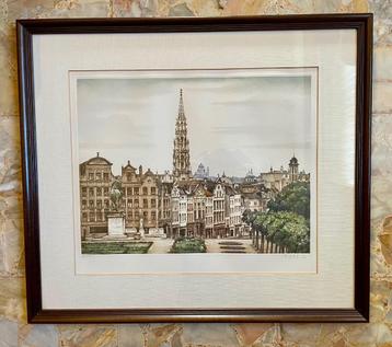 Francis Hebbelinck - Kunstberg Brussel - grote ets beschikbaar voor biedingen