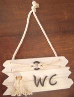 Wit houten hangbord "W.C"., Antiek en Kunst, Ophalen of Verzenden