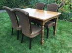 Keukentafel met stoelen, Huis en Inrichting, Ophalen, Gebruikt, 100 tot 150 cm, Eikenhout