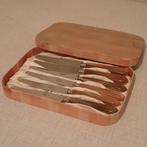 6 Couteaux à fruits 16.7cm inox corne de bœuf en Coffret, Antiquités & Art, Antiquités | Couverts, Enlèvement