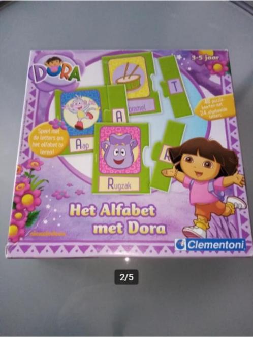 gezelschapspellen : telefoon prinsessen, Dora alfabet puzzel, Hobby & Loisirs créatifs, Sport cérébral & Puzzles, Utilisé, Enlèvement ou Envoi