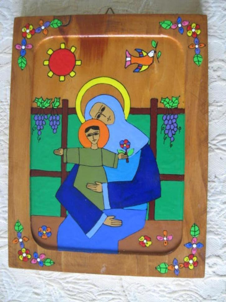 veelkleurig tableau van Maria met Kind, Antiek en Kunst, Kunst | Schilderijen | Klassiek, Ophalen