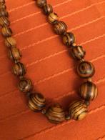 N10 - Collier de perles en bois - L 27 cm, Bijoux, Sacs & Beauté, Colliers, Brun, Autres matériaux, Enlèvement, Utilisé