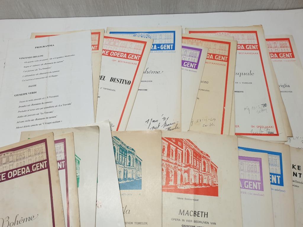 Lot koninklijke opera Gent boekjes tickets programma's, Ophalen of Verzenden, Gebruikt