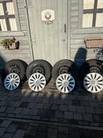 4-seizoenenset met vw wieldeksels 5x112, Enlèvement, Pneu(s)