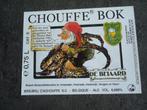 Br.d'Achouffe : Chouffe Bok bierlabel De Beiaard oud, Nieuw, Reclamebord, Plaat of Schild, Duvel, Ophalen of Verzenden