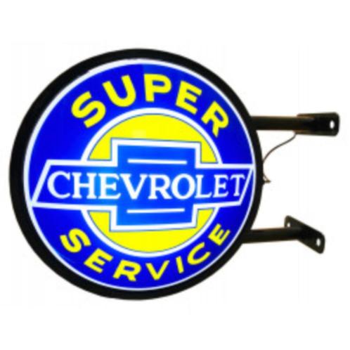 Chevrolet super service lamp reclame decoratie verlichting, Collections, Marques & Objets publicitaires, Neuf, Table lumineuse ou lampe (néon)