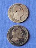 1831 en 1836 Engeland 2 x 6 pence William IV in zilver, Verzenden, Overige landen, Setje, Zilver