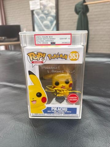 Sarah Natochenny Ash Ketchum Signed Pikachu Funko Pop PSA  beschikbaar voor biedingen