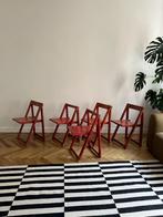 5 chaises pliantes vintage Aldo Jacober « Trieste », Bois, Enlèvement, Cinq, Six Chaises ou plus, Utilisé