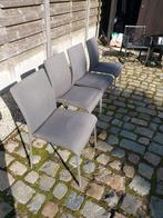 4 keukenstoelen -, Huis en Inrichting, Stoelen, Ophalen, Gebruikt, Metaal, Vier