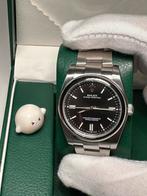Rolex Oyster Perpetual zwarte wijzerplaat, Ophalen, Staal, Polshorloge, Zo goed als nieuw