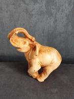 3 oude verschillende afrikaanse olifant beelden, Ophalen of Verzenden