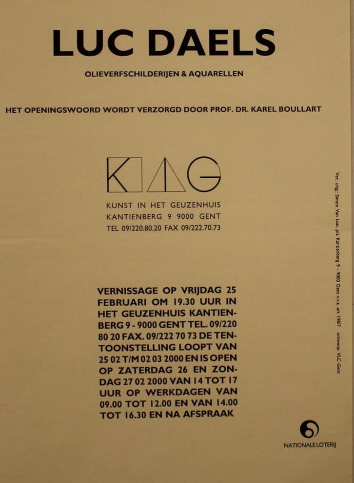 LUC DAELS AFFICHE K I A G, Verzamelen, Posters, Ophalen of Verzenden